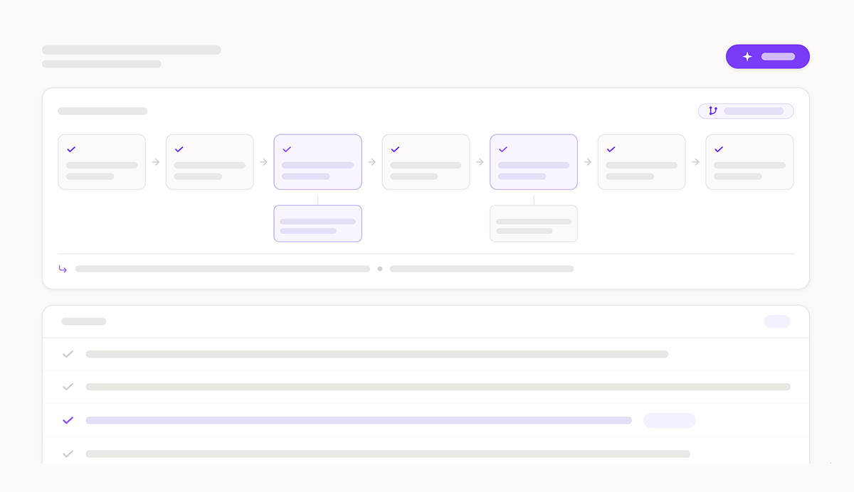 A captured workflow turned into structured context inside Latch — steps, decisions, edge cases, and a build-automation action.